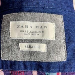 Zara Man long sleeve plaid button up shirt size S!